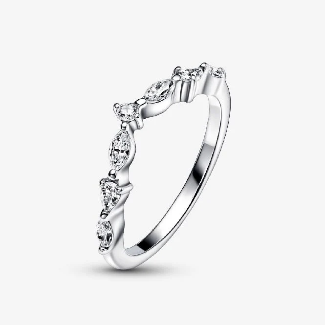 Timeless Wish Sparkling Alternating Ring, Size 54