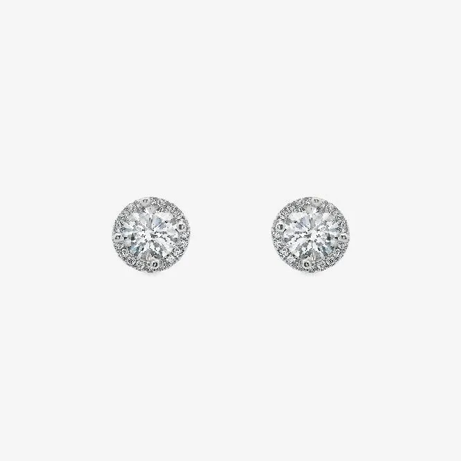 Silver & CZ Angelic Stud Earrings