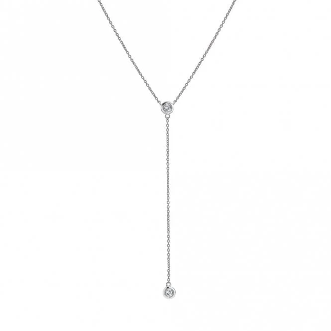 Silver Tender Waterfall Necklace with White Topaz
