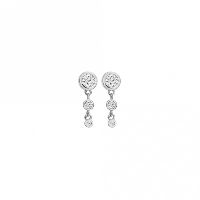 Silver Tender Waterfall Earrings with White Topaz