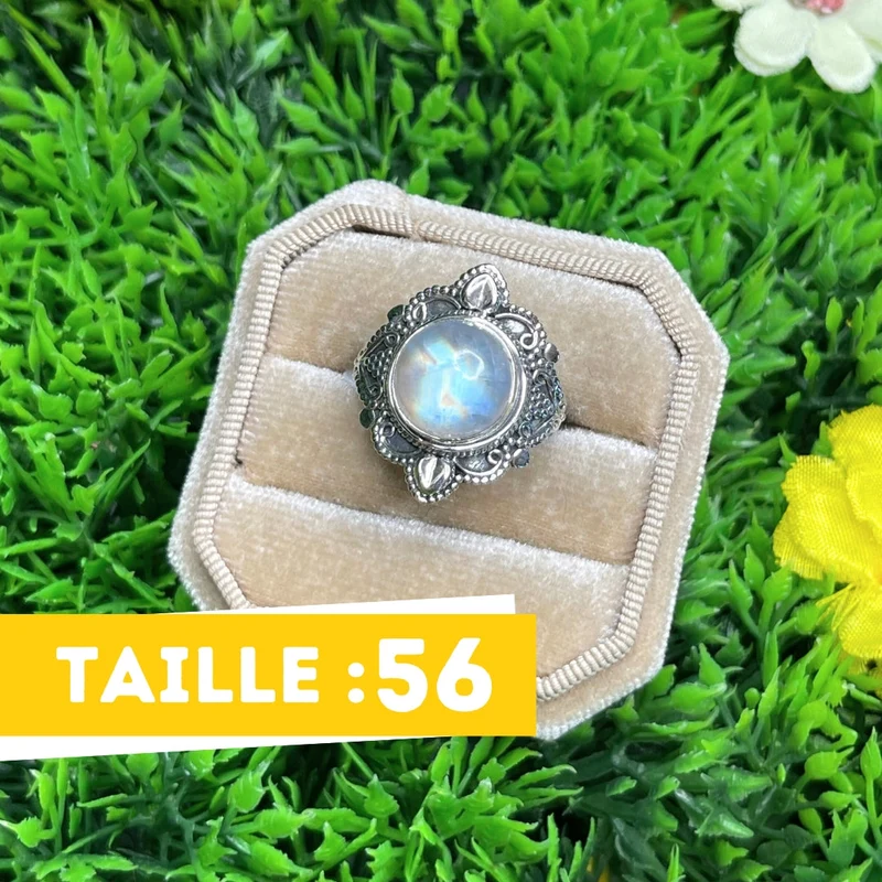 925 Silber Mondsteinring #15