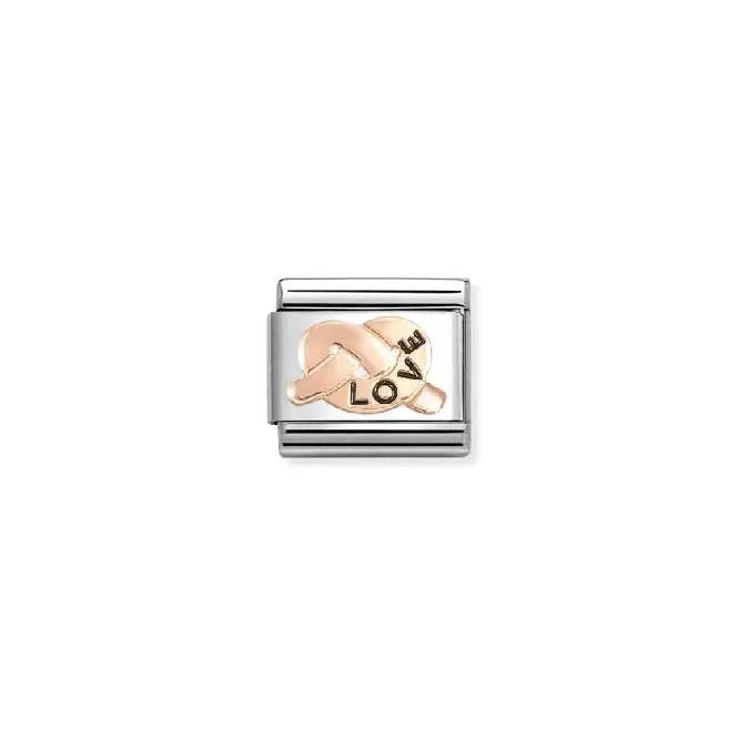 Classic Rose Gold and Enamel Love Knot Love & Hearts Charms
