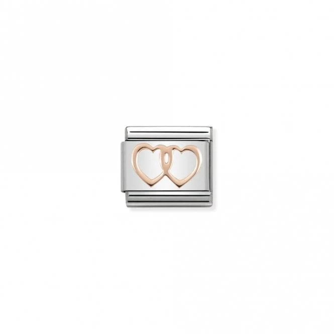 Classic Rose Gold Double Hearts Love & Hearts Charms