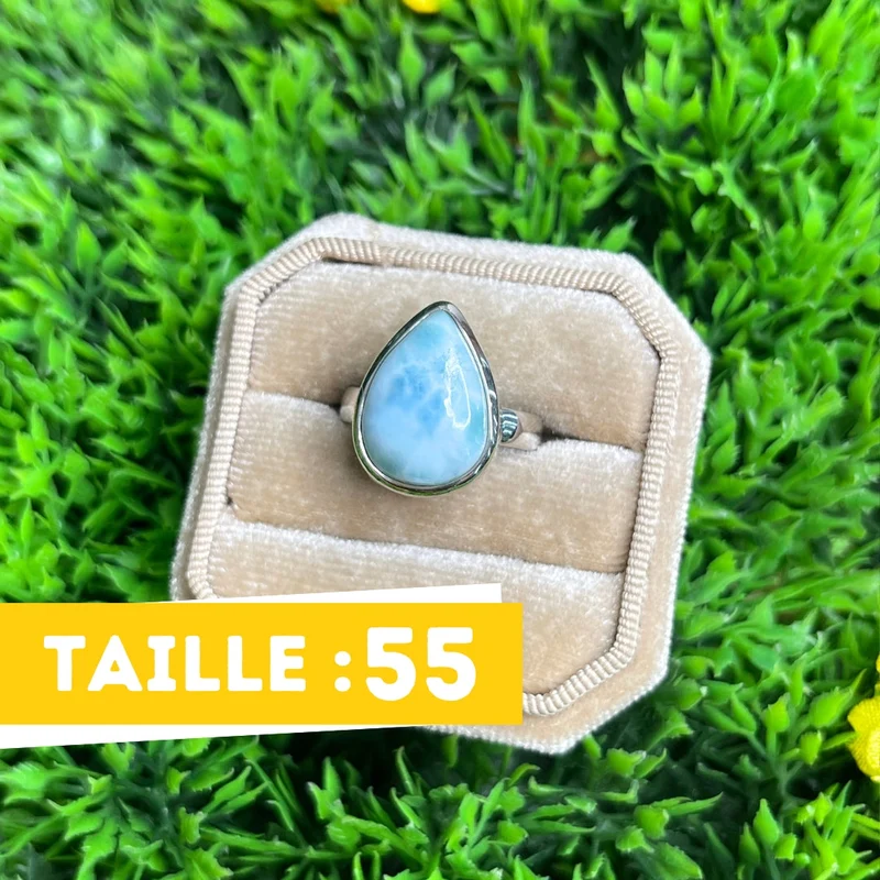 925 Silber Larimar Ring #132