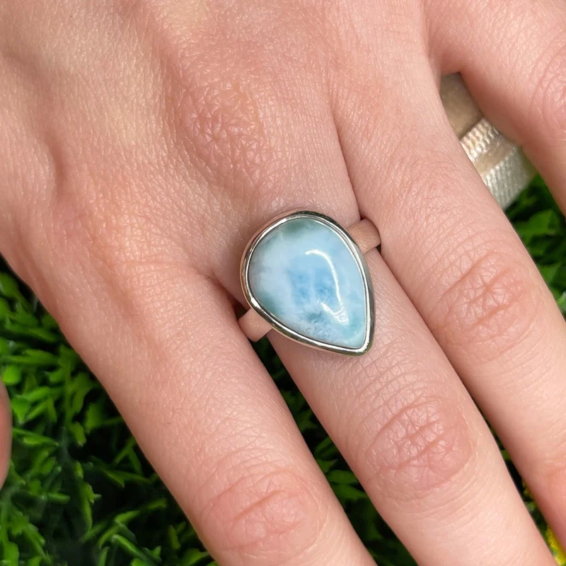 925 Silber Larimar Ring #132