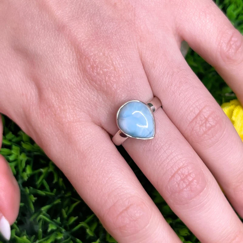 925 Silber Larimar Ring #134