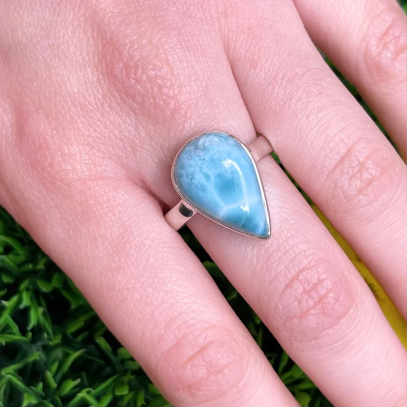 925 Silber Larimar Ring #138