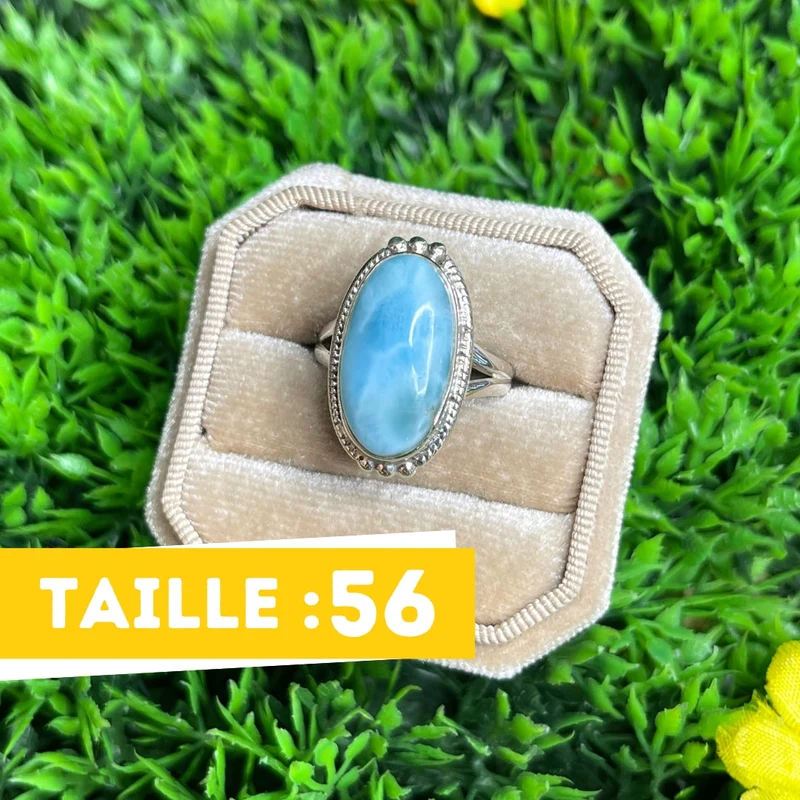 925 Silber Larimar Ring #136
