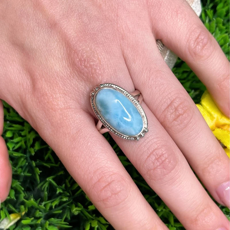 925 Silber Larimar Ring #136