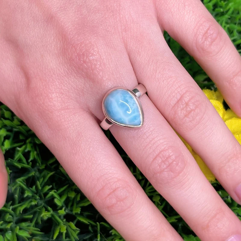 925 Silber Larimar Ring #137