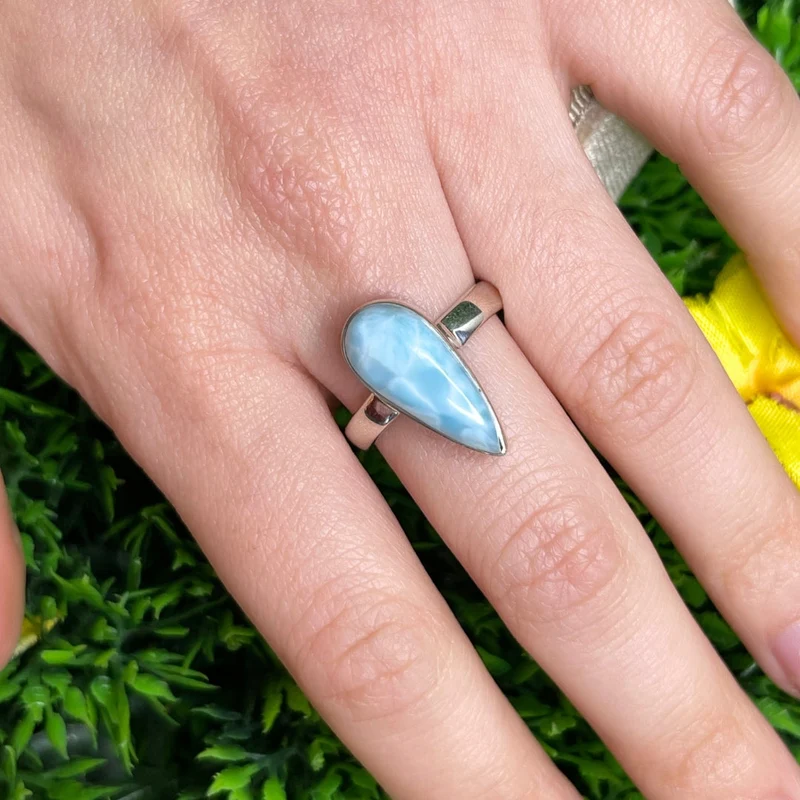 925 Silber Larimar Ring #151