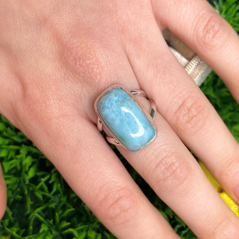 925 Silber Larimar Ring #142