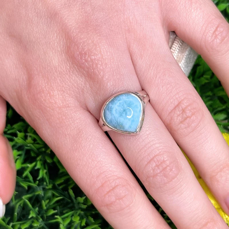 925 Silber Larimar Ring #147