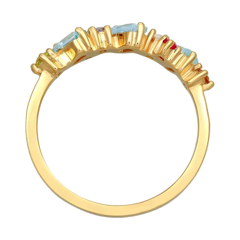 Ring Glamourös | Peridot, Topas, Mondstein (Bunt)