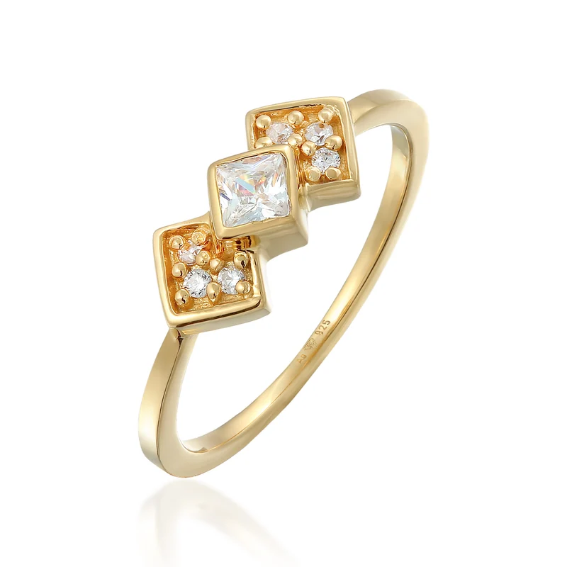 Ring Geo Vintage | Zirkonia (Weiß)