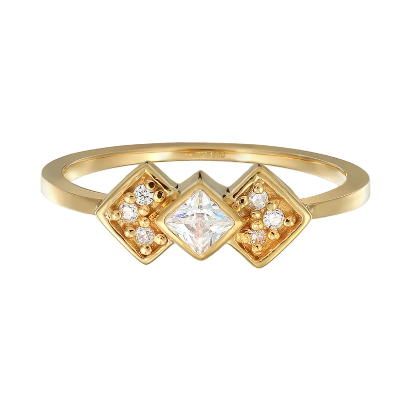 Ring Geo Vintage | Zirkonia (Weiß)