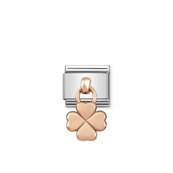 Classic Rose Gold Four-Leaf Clover Good Luck Charms