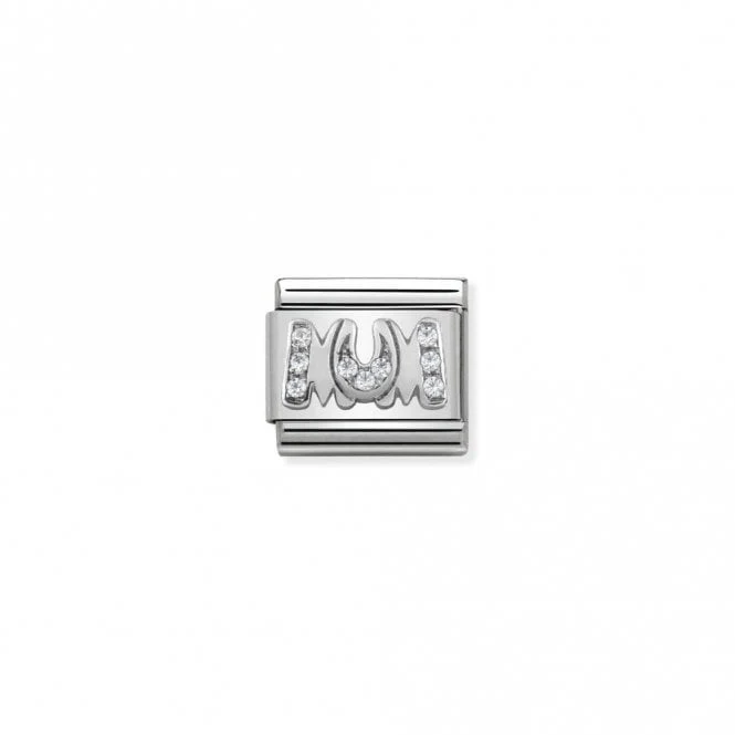 Classic Silver CZ Pave Mum Friends & Family Charms