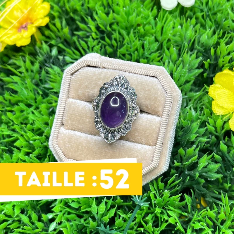 925 Silber Amethyst Ring #34