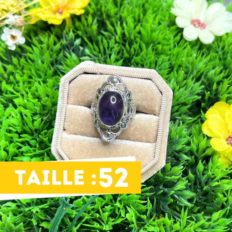 925 Silber Amethyst Ring #29