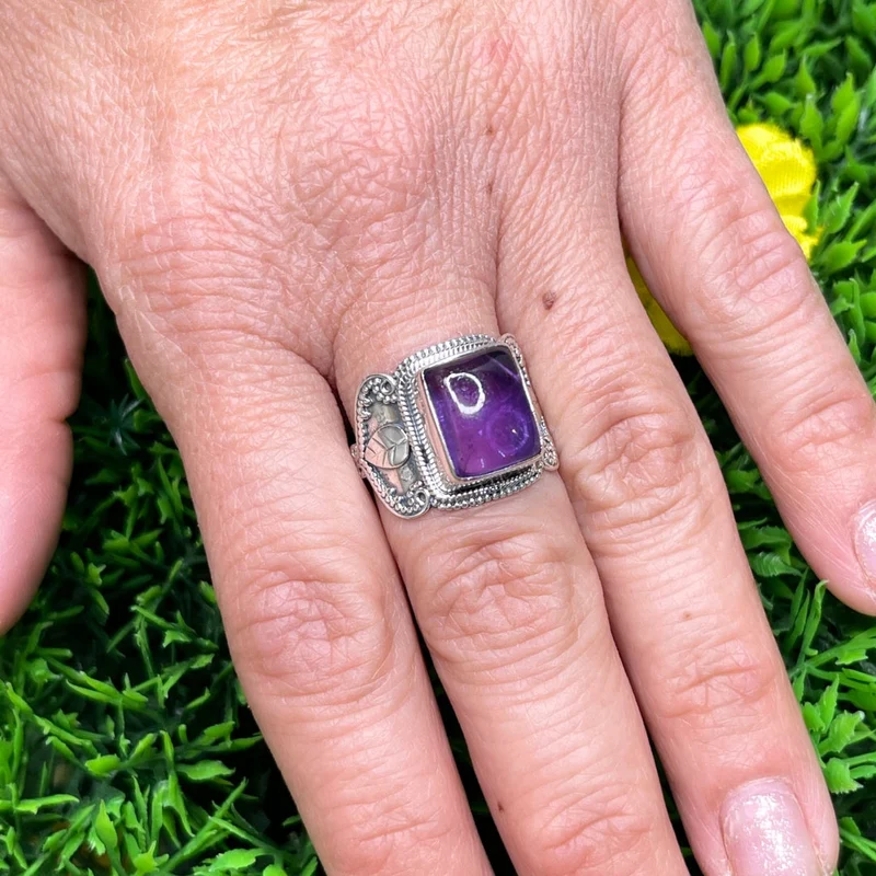 925 Silber Amethyst Ring #41
