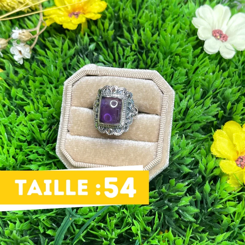 925 Silber Amethyst Ring #30