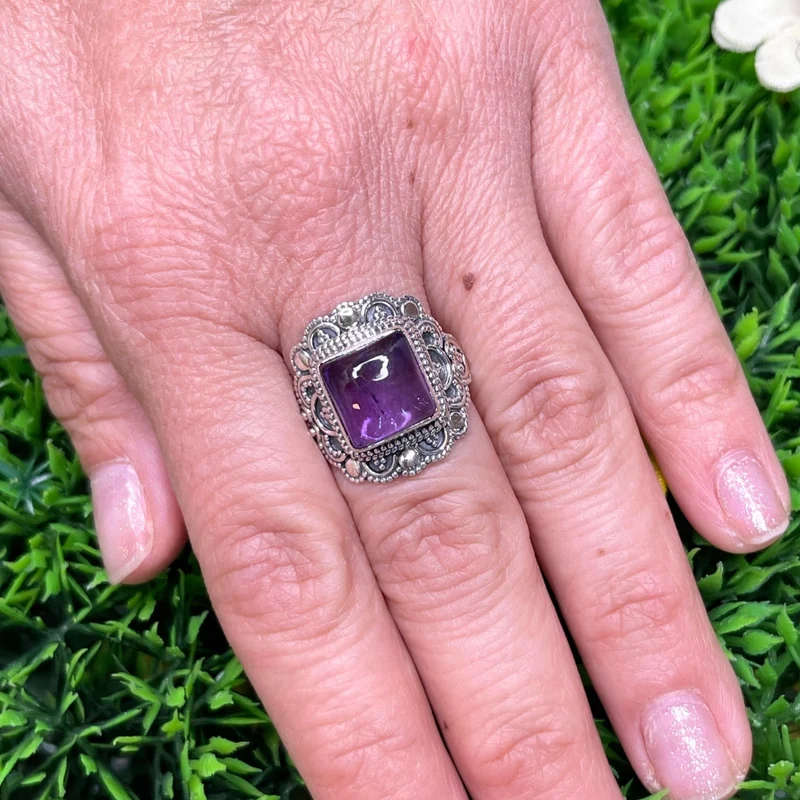 925 Silber Amethyst Ring #4