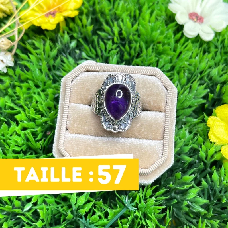 925 Silber Amethyst Ring #43