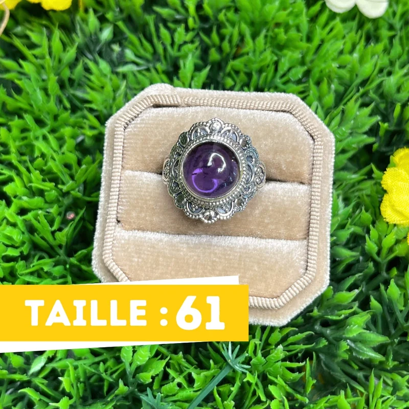 925 Silber Amethyst Ring #36
