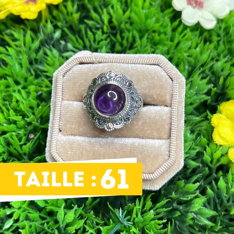 925 Silber Amethyst Ring #23