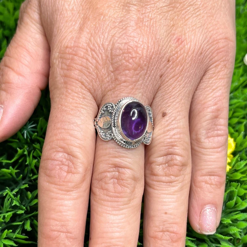 925 Silber Amethyst Ring #9