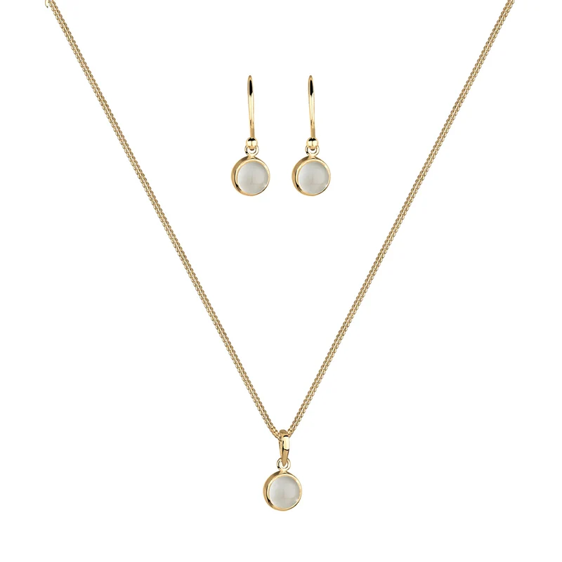 Schmuckset | Mondstein ( Weiß )