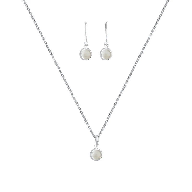Schmuckset | Mondstein ( Weiß )