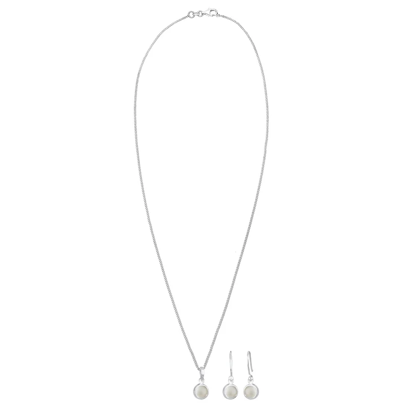 Schmuckset | Mondstein ( Weiß )