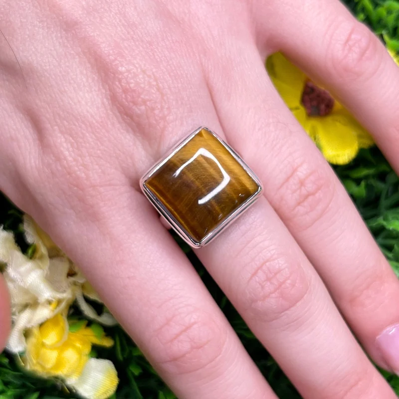 925 Silber Tigerauge Ring #25