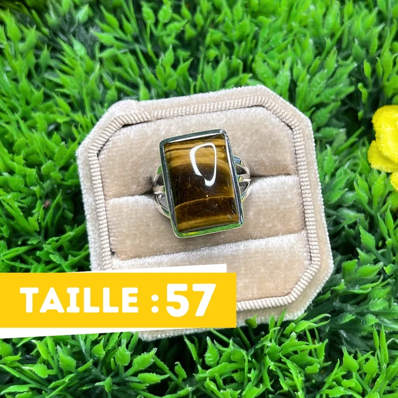 925 Silber Tigerauge Ring #29