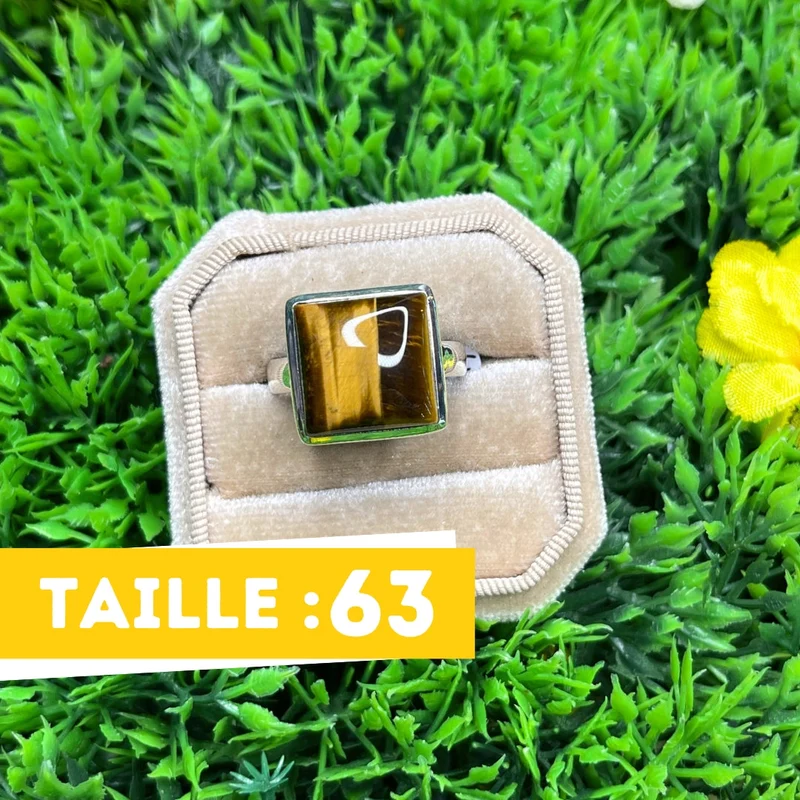 925 Silber Tigerauge Ring #24