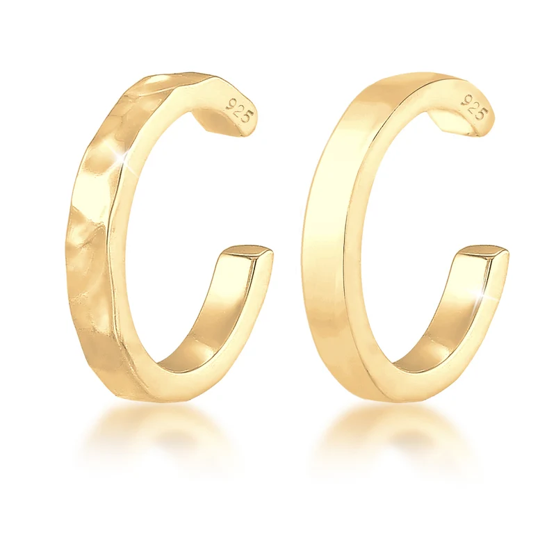Earcuff 2er Set glänzend & gehämmert