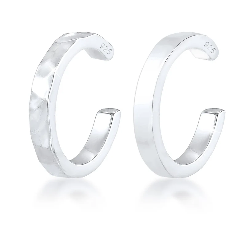 Earcuff 2er Set glänzend & gehämmert