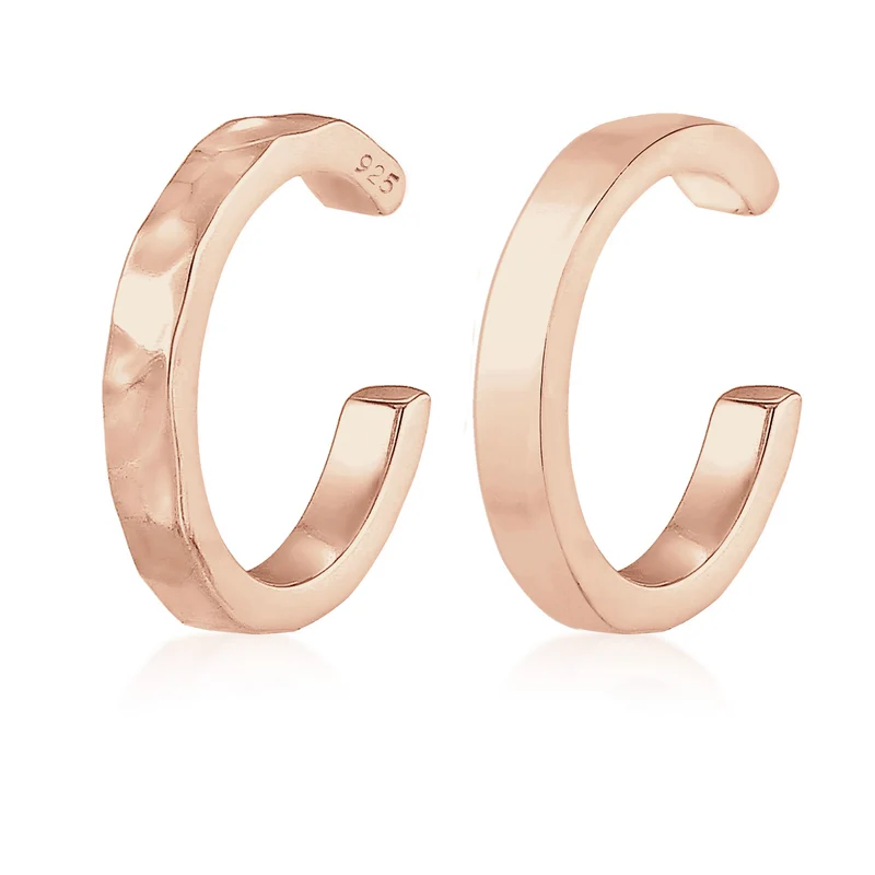 Earcuff 2er Set glänzend & gehämmert