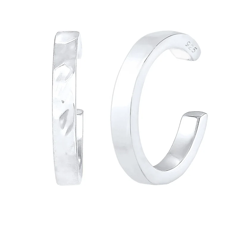 Earcuff 2er Set glänzend & gehämmert