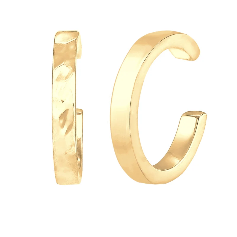 Earcuff 2er Set glänzend & gehämmert