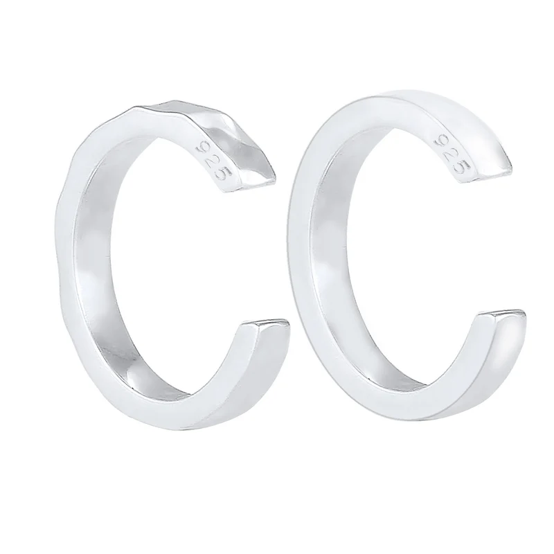 Earcuff 2er Set glänzend & gehämmert