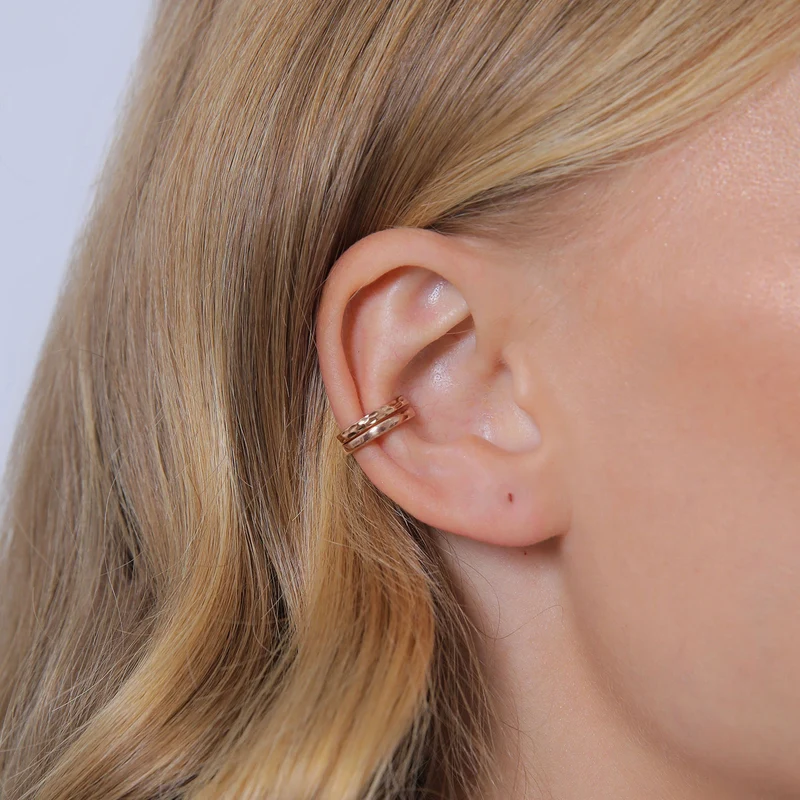 Earcuff 2er Set glänzend & gehämmert