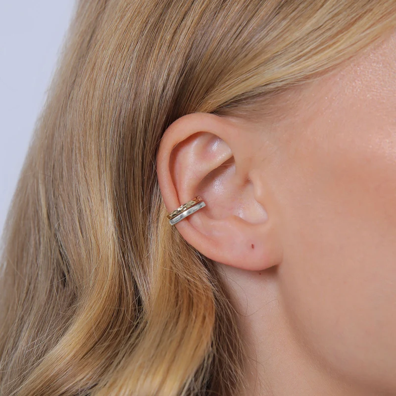 Earcuff 2er Set glänzend & gehämmert
