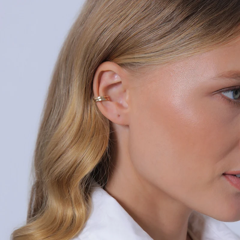 Earcuff 2er Set glänzend & gehämmert