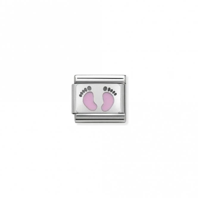 Classic Silver Pink Footprints Friends & Family Charms
