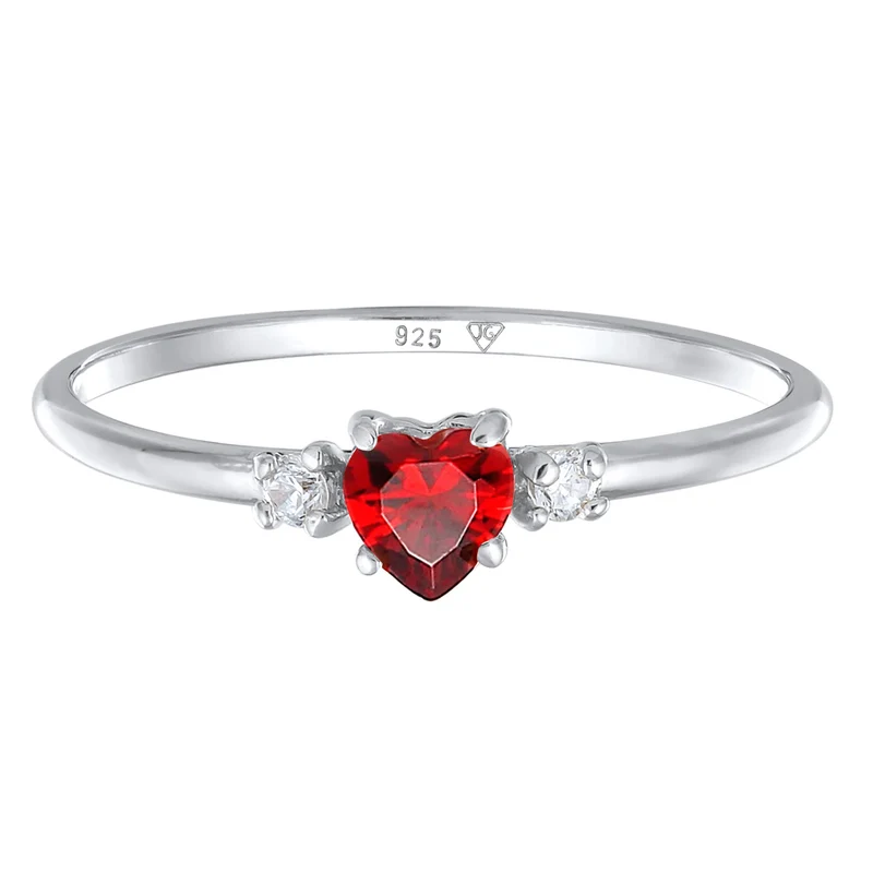 Ring Herz | Zirkonia ( Rot )