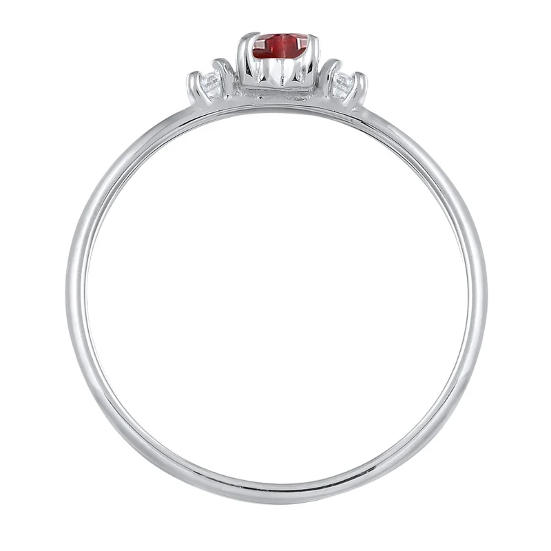 Ring Herz | Zirkonia ( Rot )