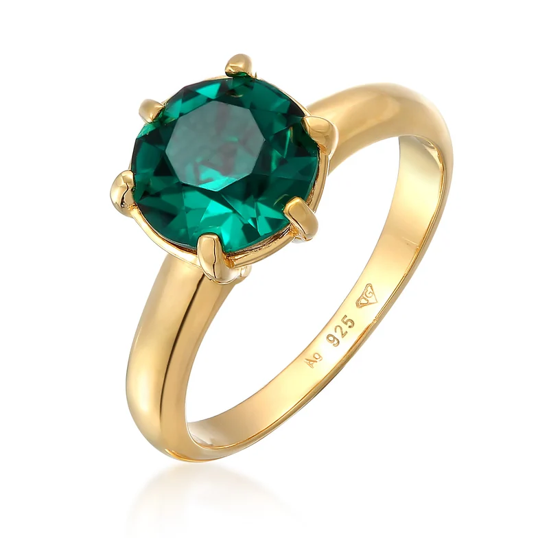 Solitär-Ring Elegant | Mit Kristallen von Swarovski® (Grün)